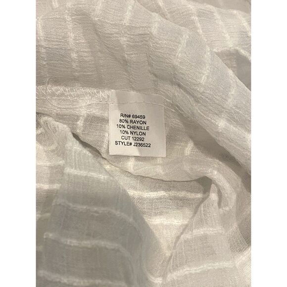 NWT J. Valdi Santa Barbara Big Shirt Tunic LaceUp Texture Stripe Coverup L White - Picture 9 of 15